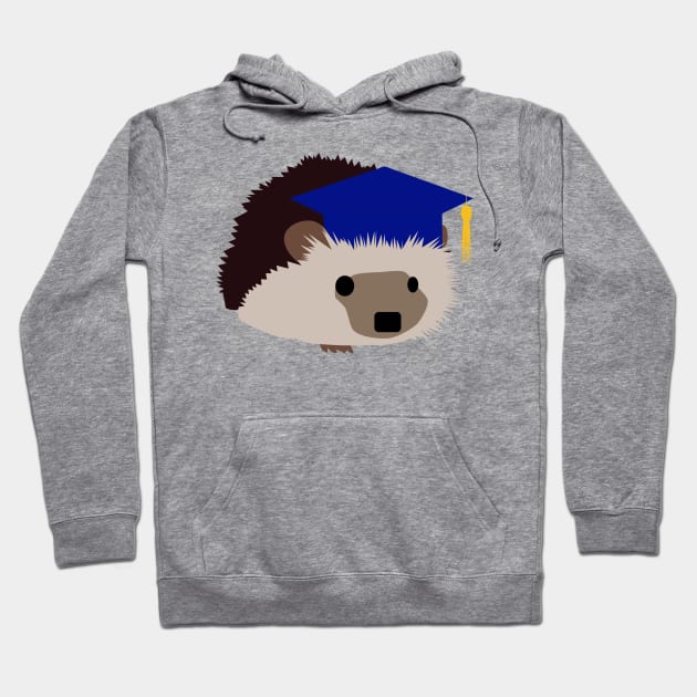 Graduation Hedgehog - Blue Cap Hoodie by Rvgill22